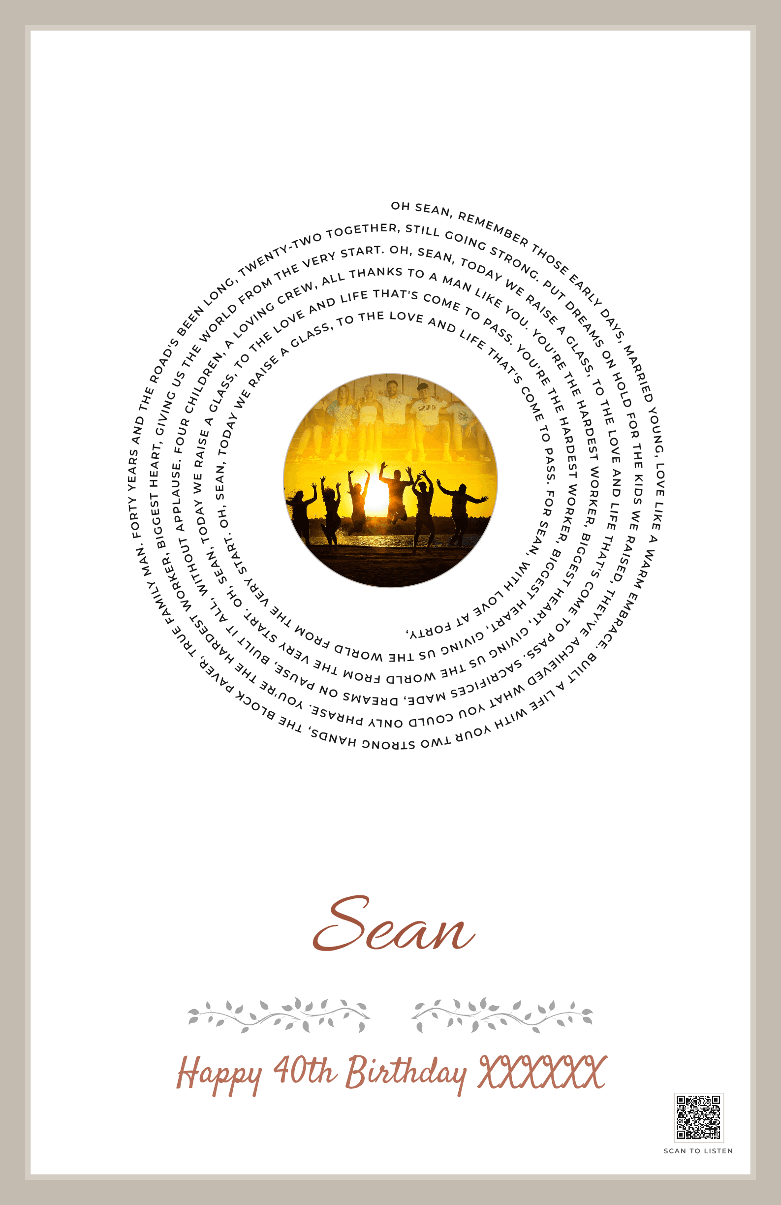 For Sean, With Love at Forty