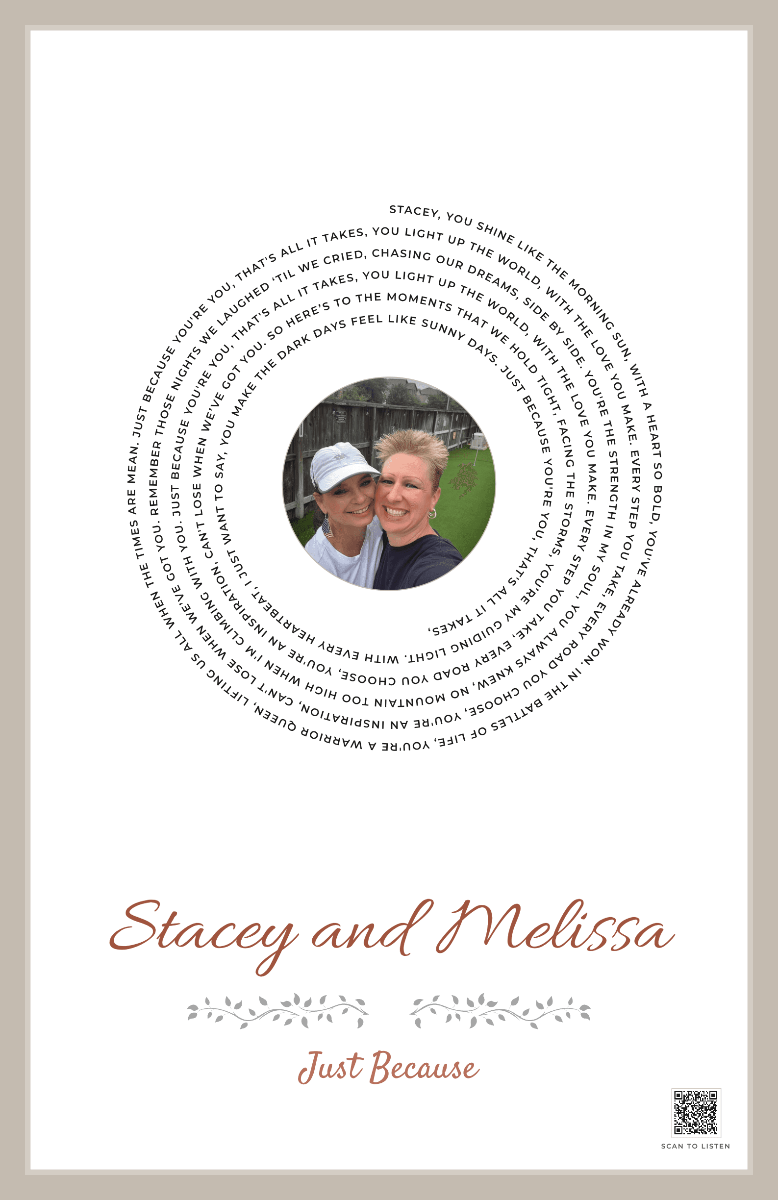 Just Because You're You, Stacey